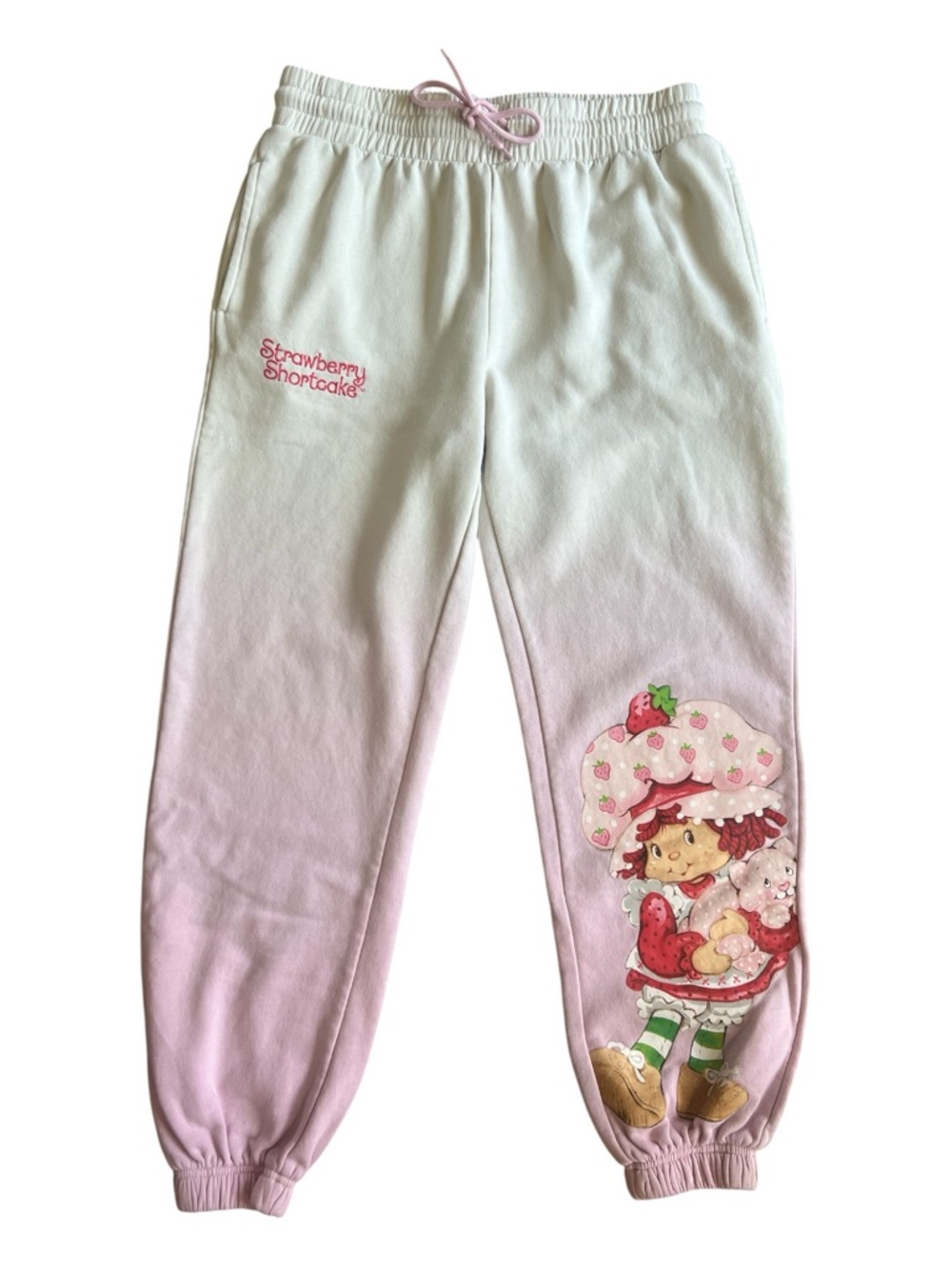 Strawberry Shortcake Pink Ombre Track Joggers ( Sweatpants) Size L Women